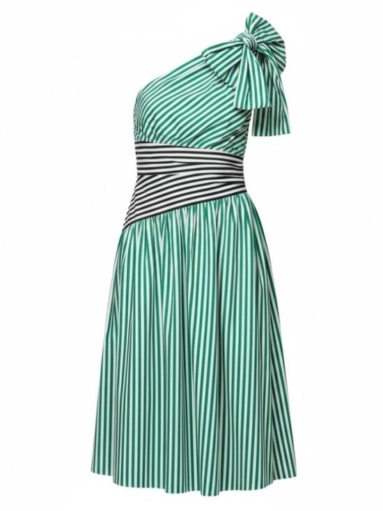 French Connection Dresses & Skirts - French Connection Alexis Cotton One-Shoulder Striped Dress Size 10